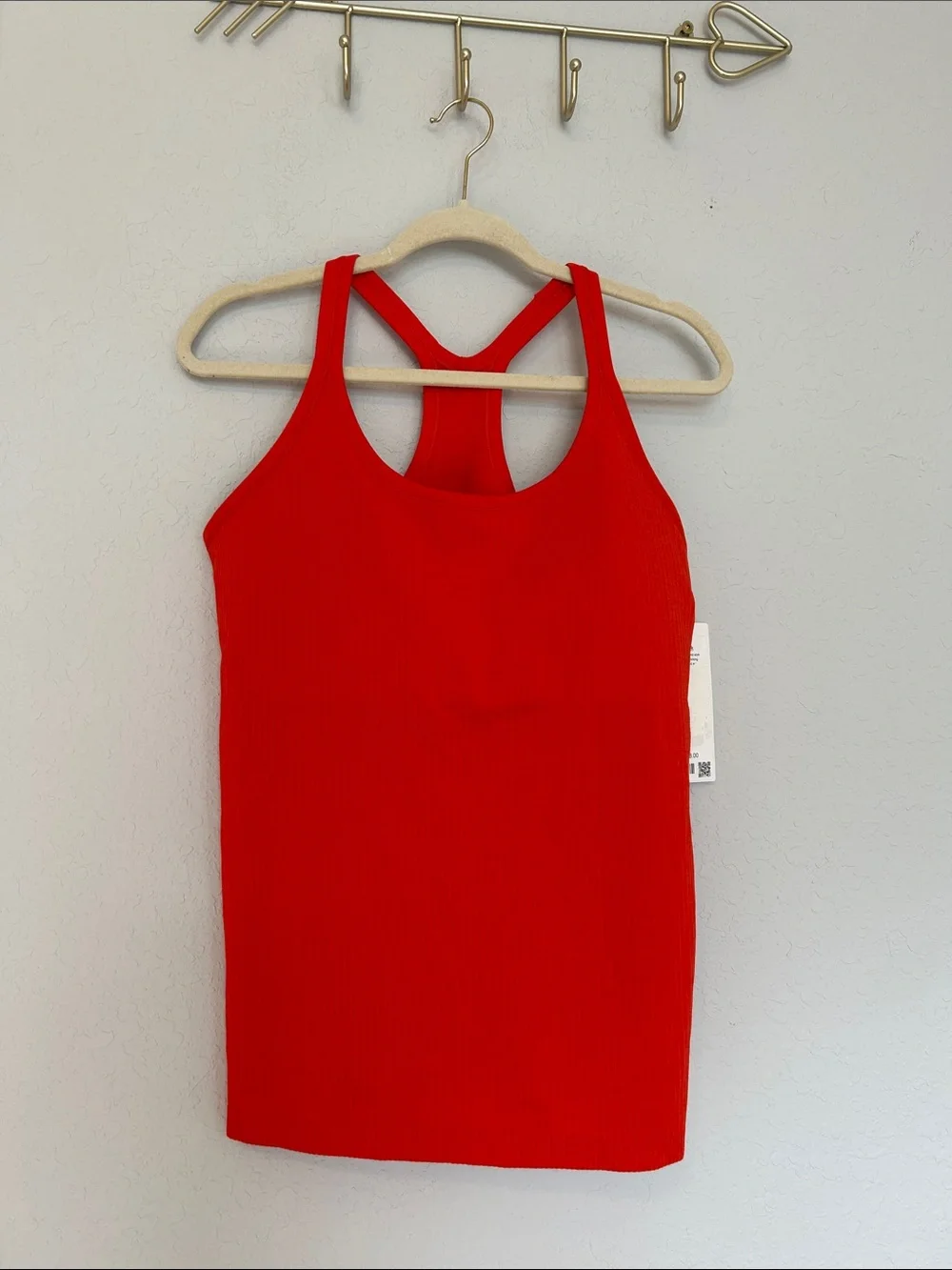 Lululemon Ebb to Street Tank Top Cherry Ember Size 12 NWT Built-In Bra